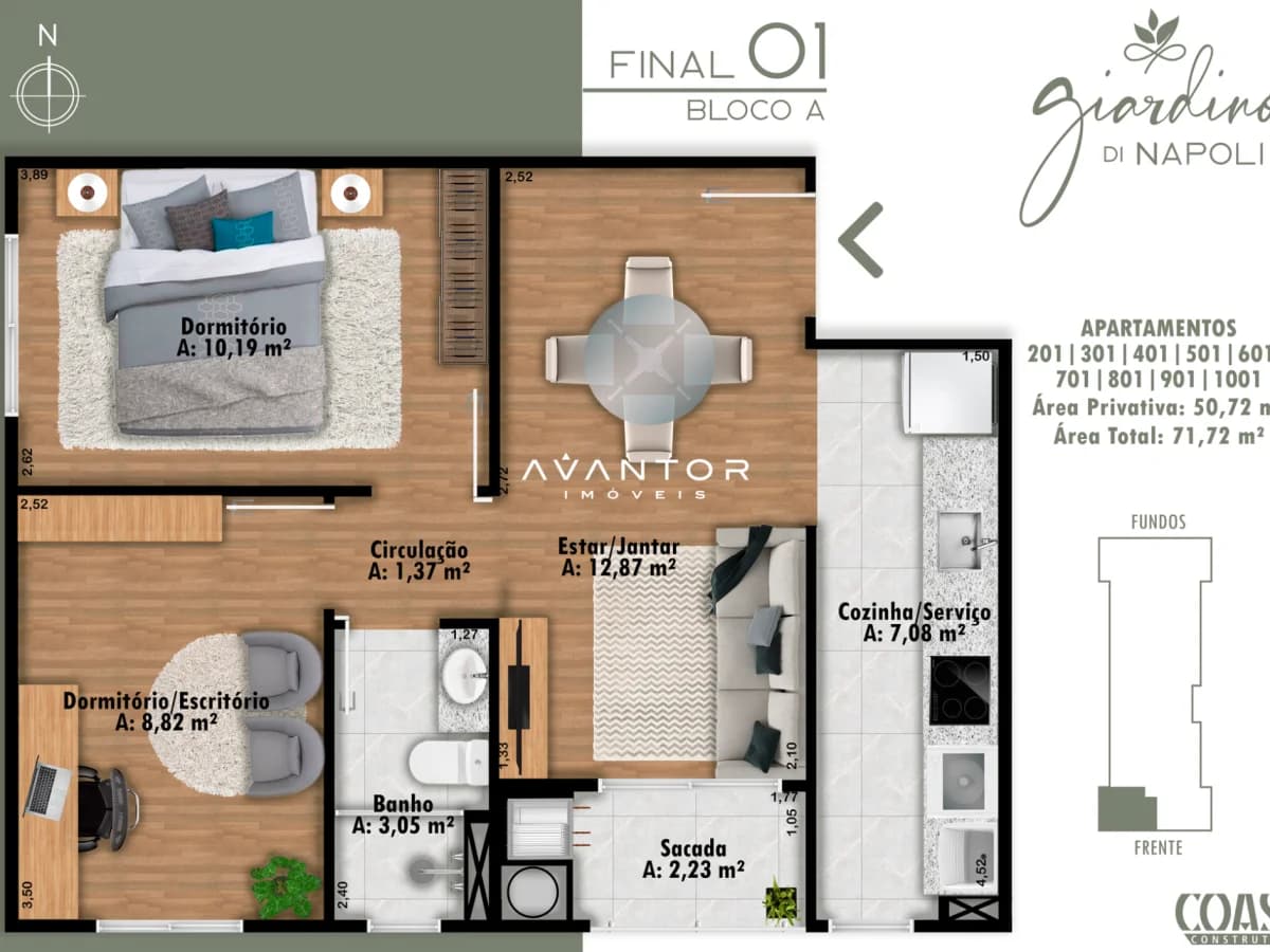 Planta 1 — Residencial Giardino Di Napoli