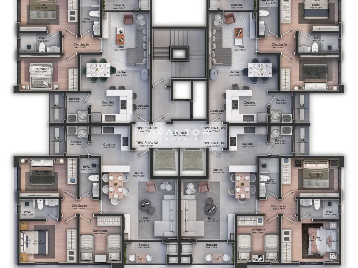 Planta 2 — Residencial Alicante