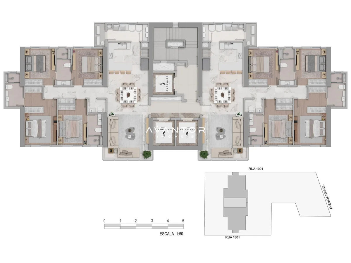 Planta 1 — Sapphire Tower