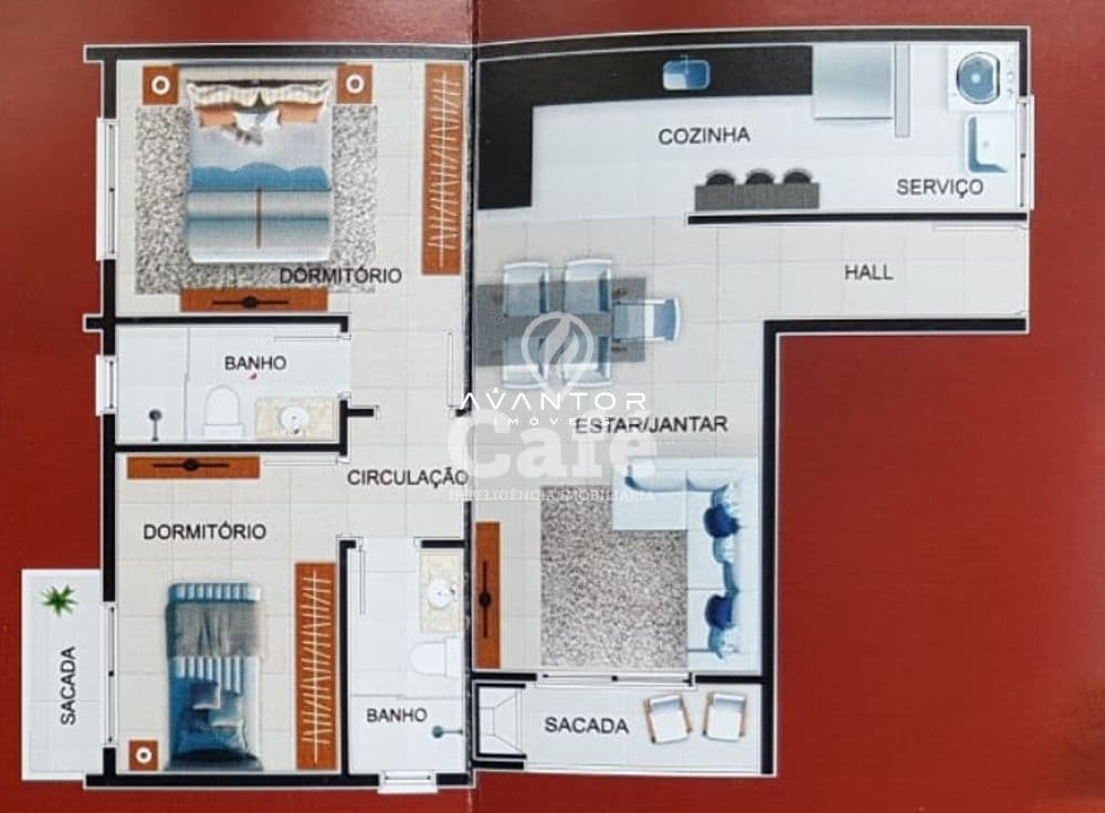 Apartamento, 1 Dormitório, 1 Banheiro, 1 Vaga, Sacada, Churrasqueira, Nossa Senhora Do Ros — Apartamento com 1 quarto à venda em Centro, Santa Maria/RS