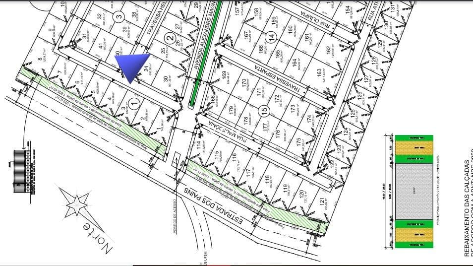 Localização e medidas — Terreno à venda no Condomínio Alexandria, em Camobi, Santa Maria/RS