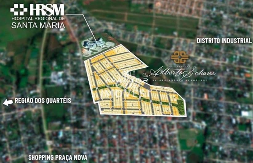 Lote com 322,50m², na parte alta do Residencial Alberto Schons — Terreno à venda em Pinheiro Machado, Santa Maria/RS