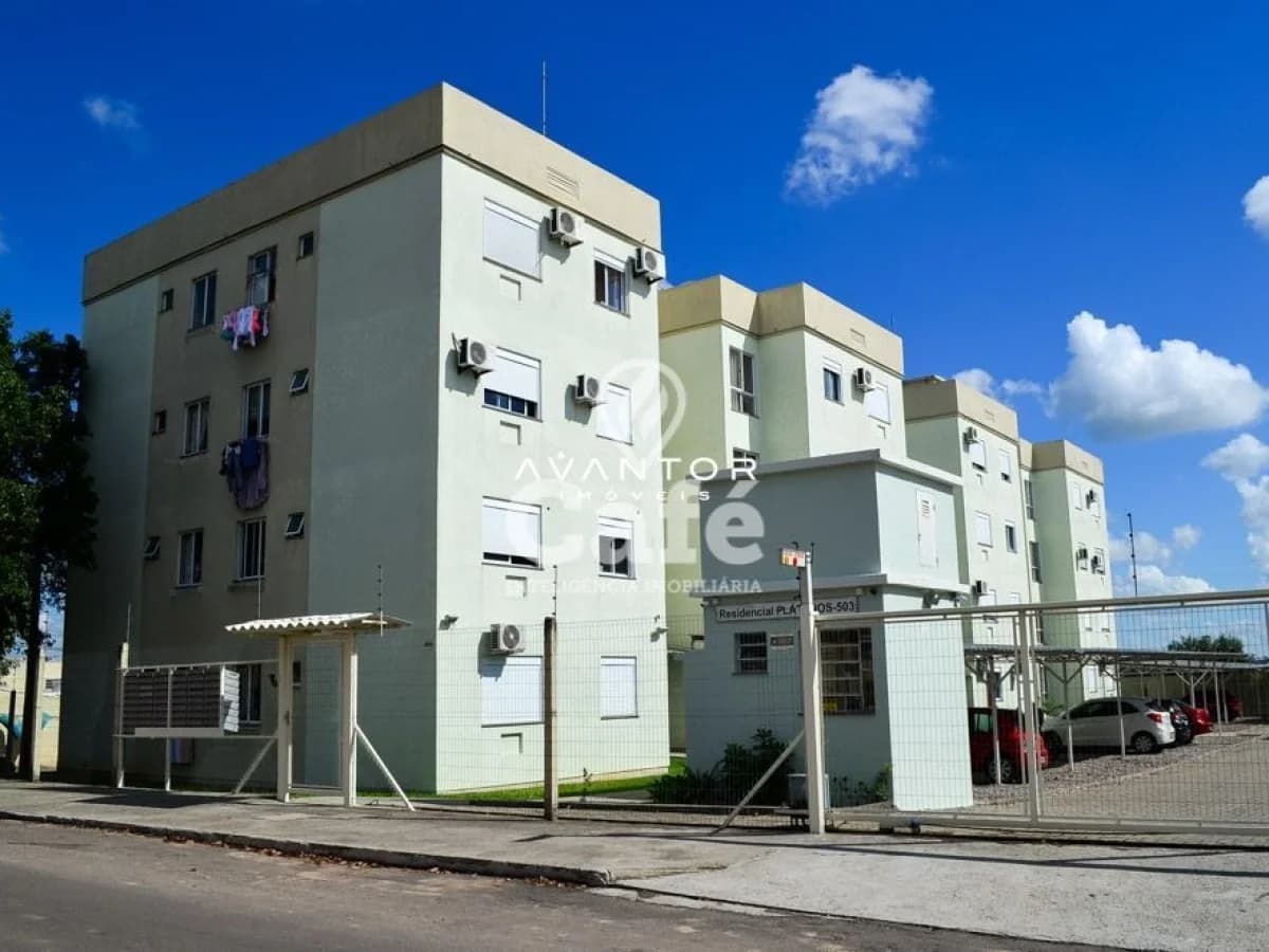 Fachada do prédio com unidades — Apartamento com 2 quartos à venda no Residencial Plátanos, em Patronato, Santa Maria/RS