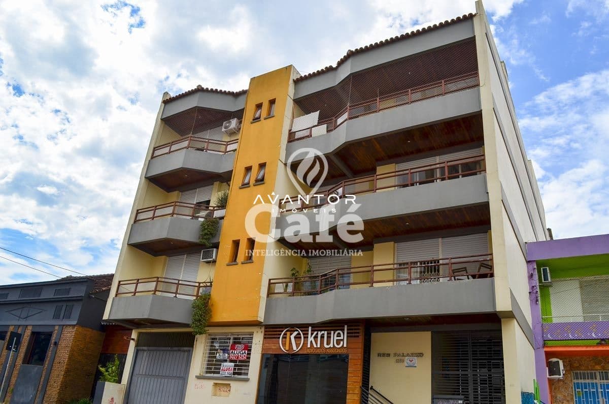 Fachada do prédio com sacadas — Apartamento com 3 quartos à venda no Edifício Palazzo, em Centro, Santa Maria/RS