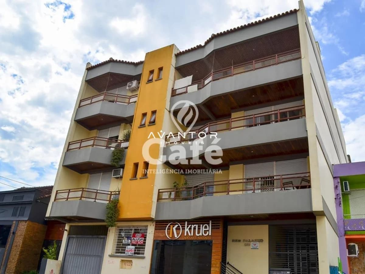 Fachada do prédio com sacadas — Apartamento com 3 quartos à venda no Edifício Palazzo, em Centro, Santa Maria/RS