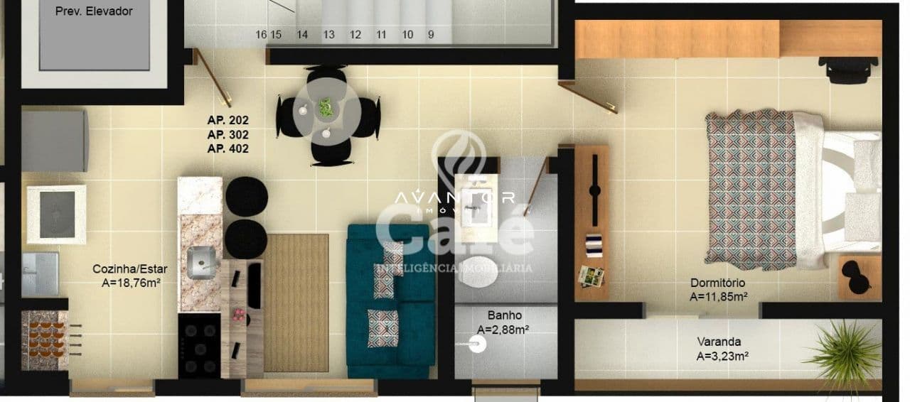 Apartamento com 1 quarto à venda no Residencial Maria Thereza, em Nossa Senhora do Rosário, Santa Maria/RS — foto 3 de 3
