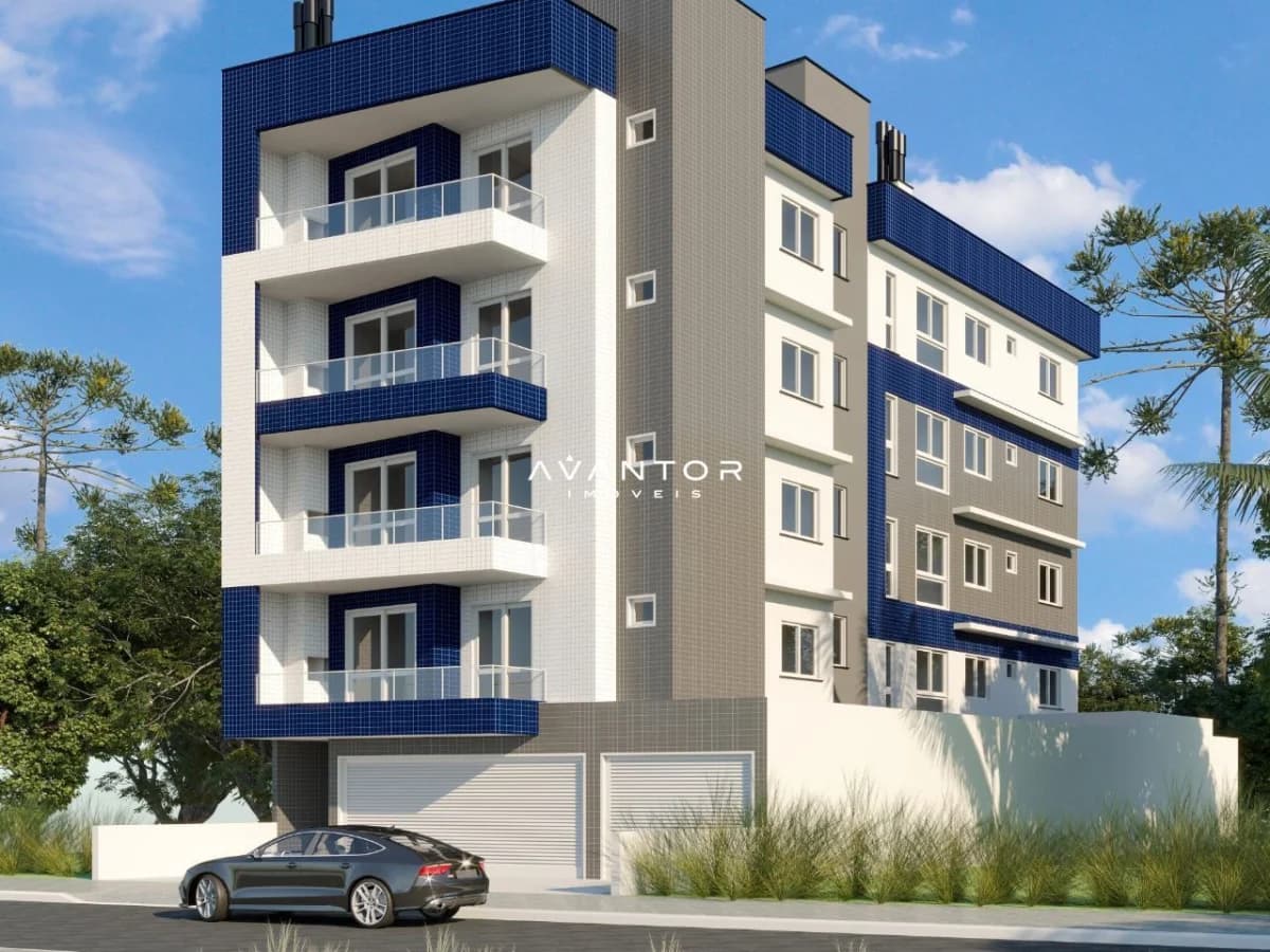 Fachada do prédio com sacadas — Apartamento com 1 quarto à venda no Edifício Luci, em Camobi, Santa Maria/RS