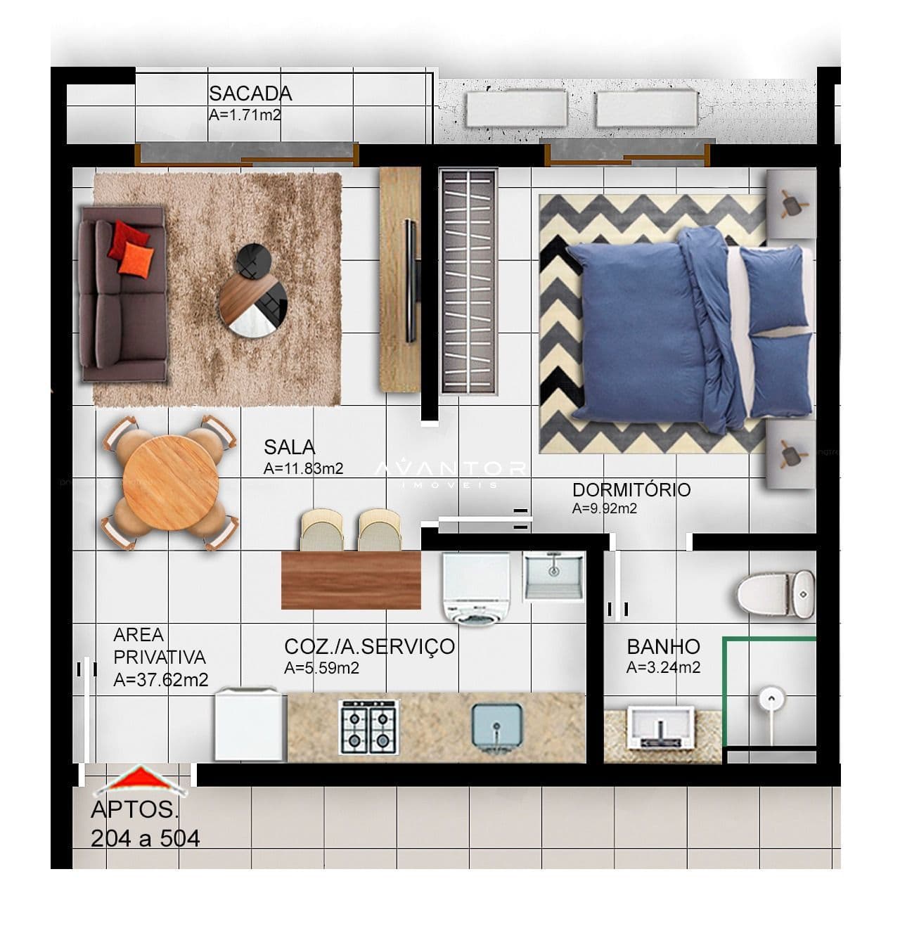 Apartamento com 2 quartos à venda no Residencial Grey, em Camobi, Santa Maria/RS — foto 7 de 8
