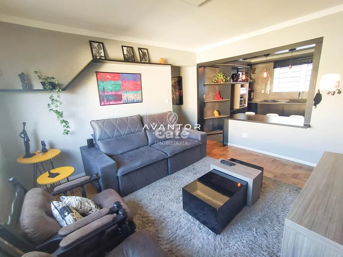Sala de estar integrada à cozinha — Apartamento com 3 quartos à venda no Edifício Acre, em Nonoai, Santa Maria/RS
