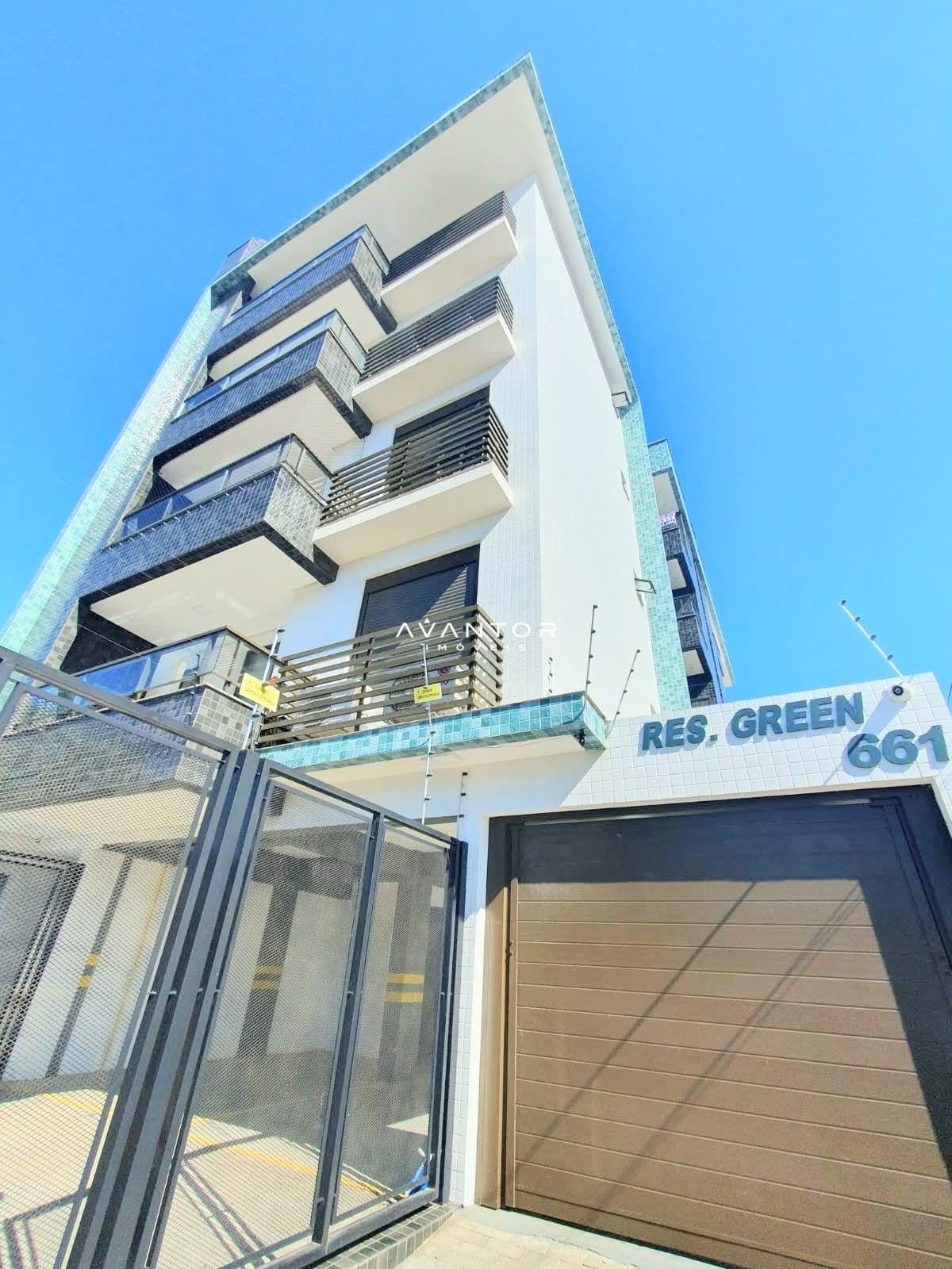 Fachada do prédio com sacadas — Apartamento com 1 quarto à venda no Residencial Green, em Camobi, Santa Maria/RS
