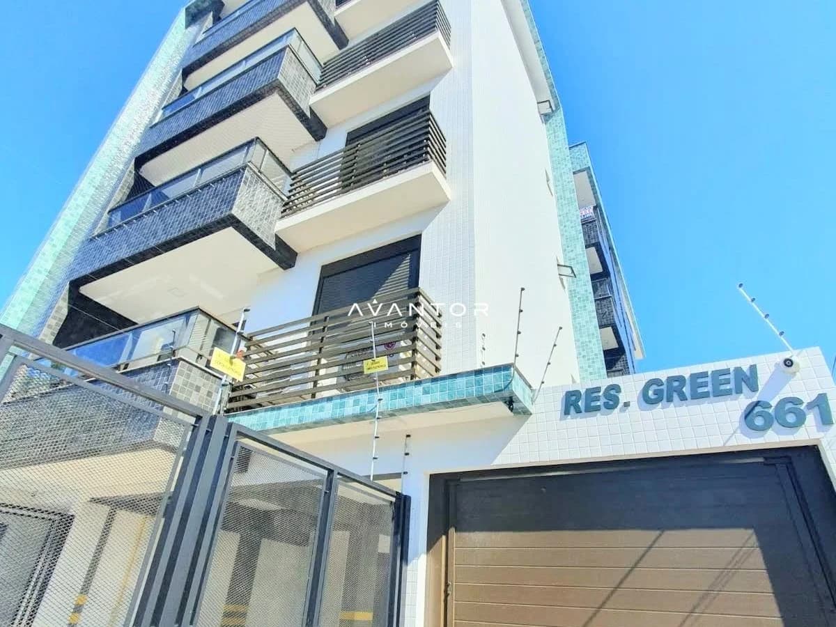Fachada do prédio com sacadas — Apartamento com 1 quarto à venda no Residencial Green, em Camobi, Santa Maria/RS