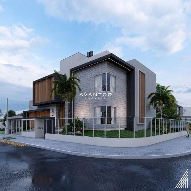 Fachada da casa com sacada — Casa com 3 quartos à venda no Terras de Santorini, em São José, Santa Maria/RS