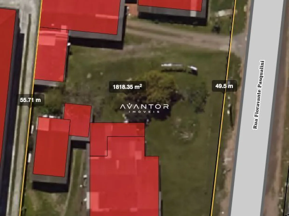 Planta baixa com metragem do terreno — Terreno à venda em Pé de Plátano, Santa Maria/RS