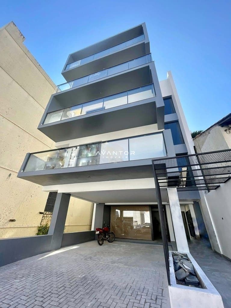 Fachada do prédio com sacadas — Studio com 1 quarto à venda no Residencial Living 154, em Centro, Santa Maria/RS