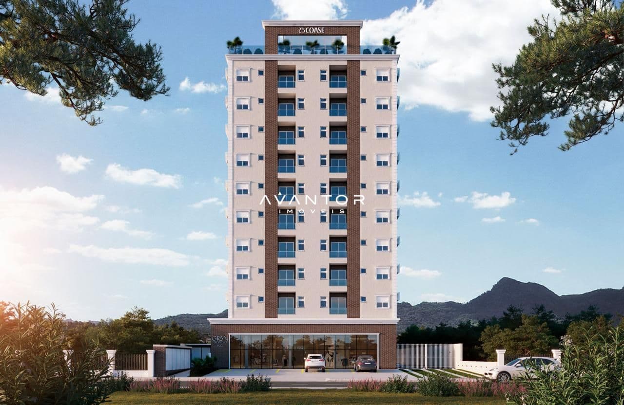 Fachada do prédio com sacadas — Apartamento com 2 quartos à venda no Residencial Gran Progresso, em Camobi, Santa Maria/RS