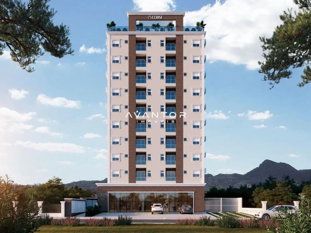 Fachada do prédio com sacadas — Apartamento com 2 quartos à venda no Residencial Gran Progresso, em Camobi, Santa Maria/RS