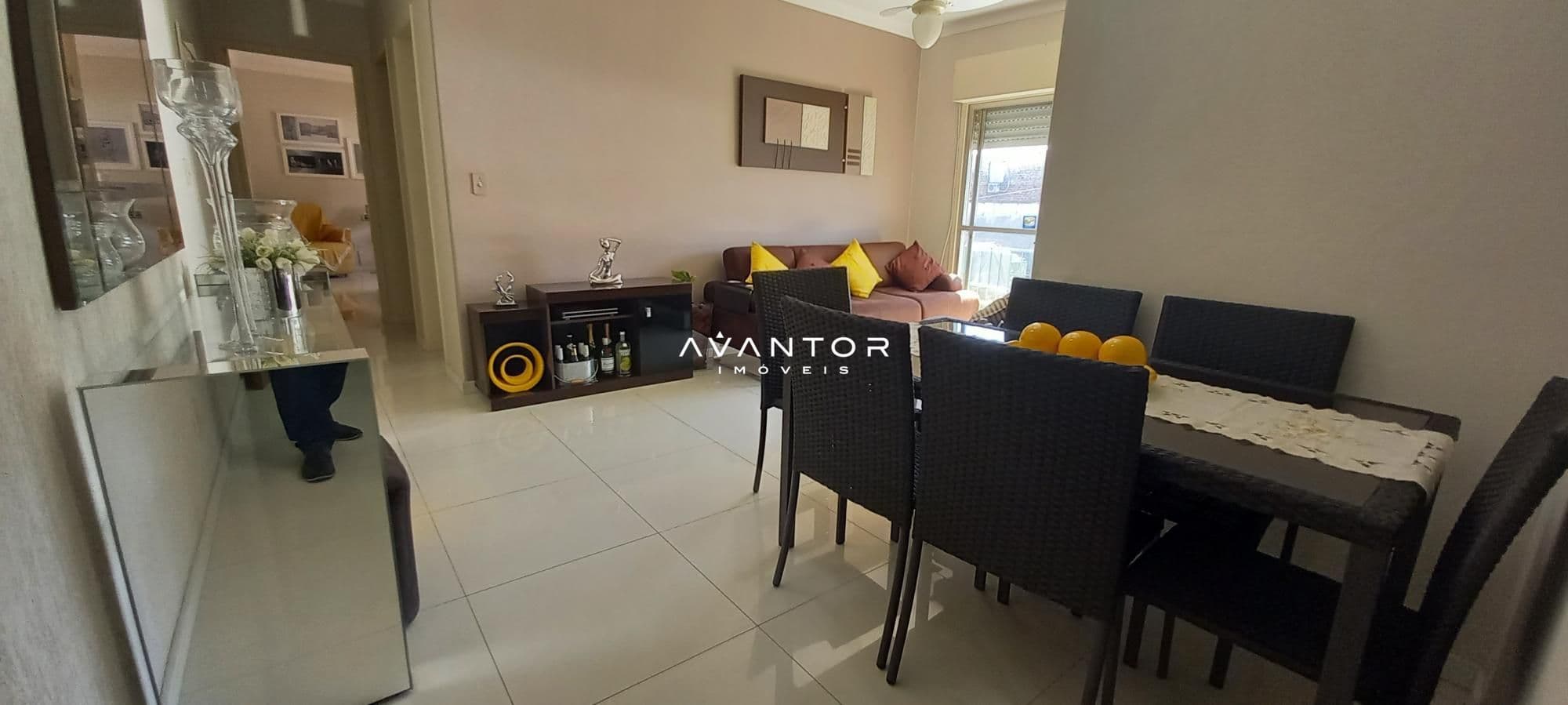 Sala estar-jantar — Apartamento com 2 quartos à venda no Edifício Gemini, em Nossa Senhora de Lourdes, Santa Maria/RS