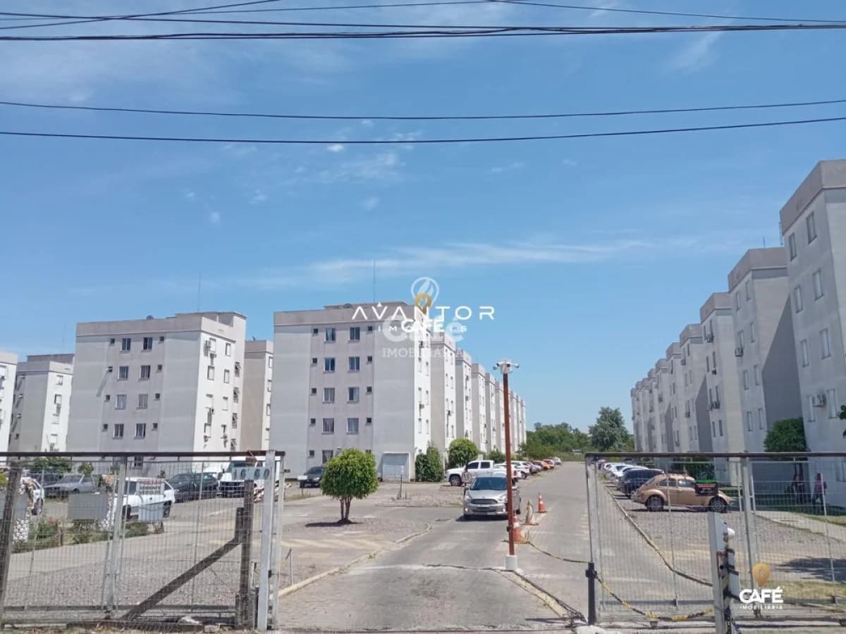 Fachada do condomínio com estacionamento — Apartamento com 2 quartos à venda em Passo D'Areia, Santa Maria/RS