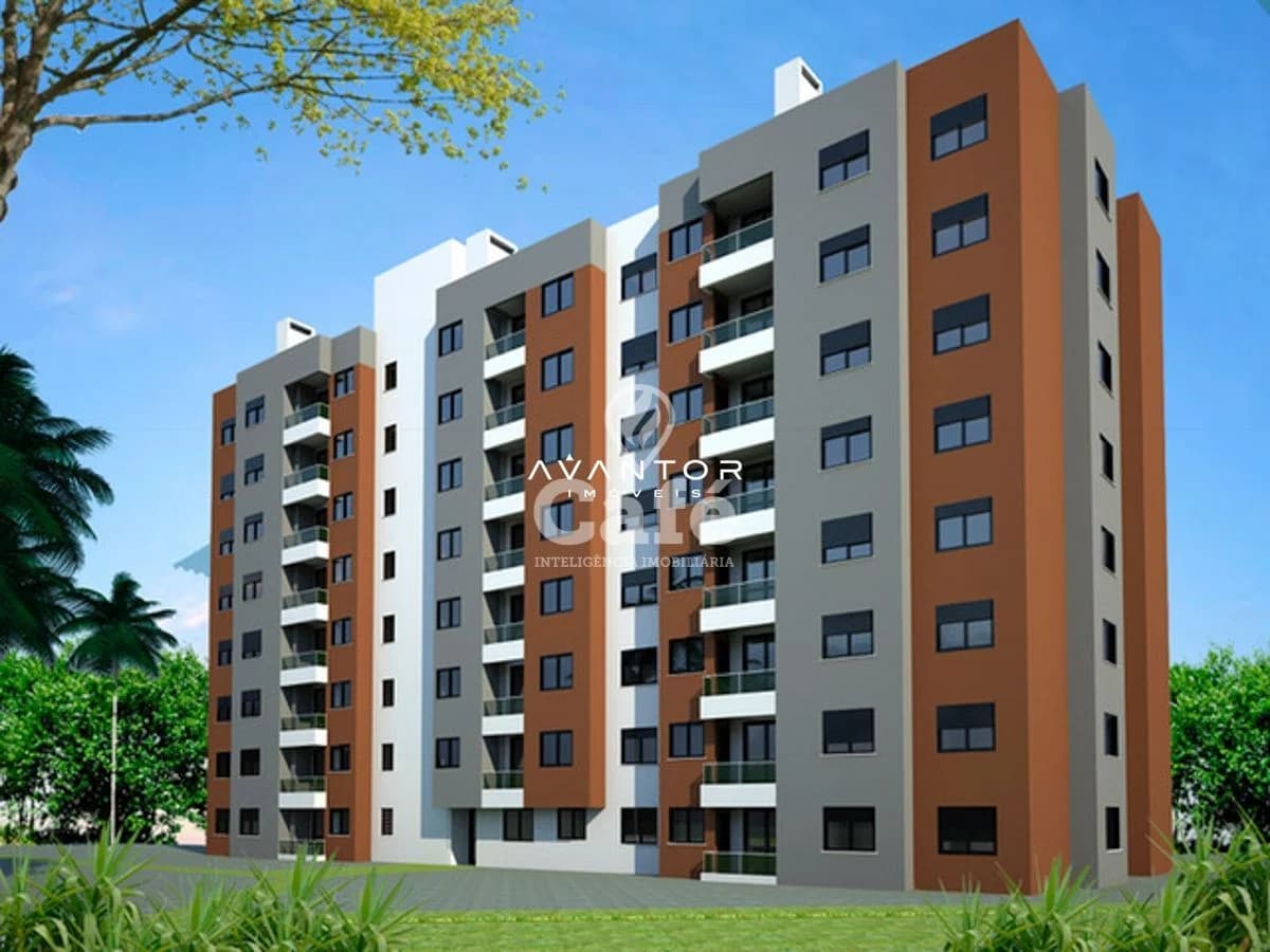 Fachada do prédio com sacadas — Apartamento com 2 quartos à venda no Edifício Távira, em Uglione, Santa Maria/RS