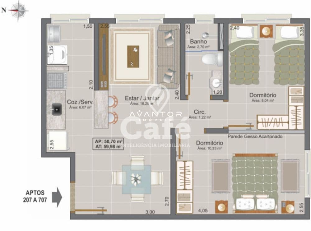 Apartamento com 2 quartos à venda no Residencial Vila Vêneto, em Camobi, Santa Maria/RS — foto 2 de 16