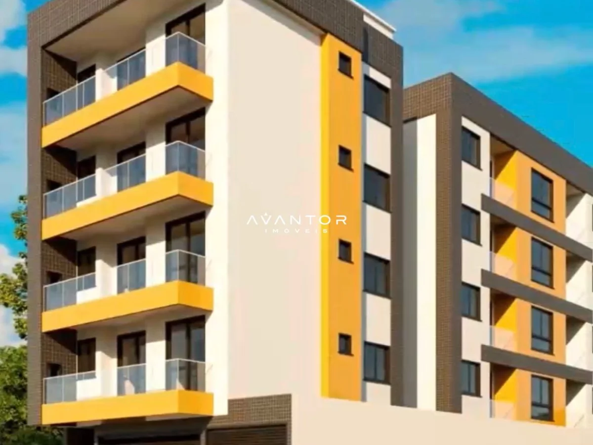 Fachada do prédio com sacadas — Apartamento com 1 quarto à venda no Residencial Vô Amilton, em Camobi, Santa Maria/RS