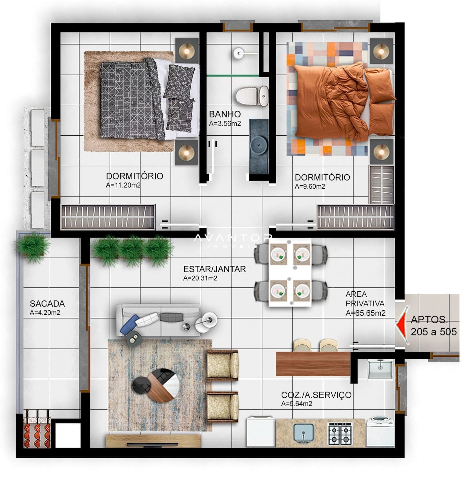 Apartamento com 1 quarto à venda no Residencial Grey, em Camobi, Santa Maria/RS — foto 4 de 8