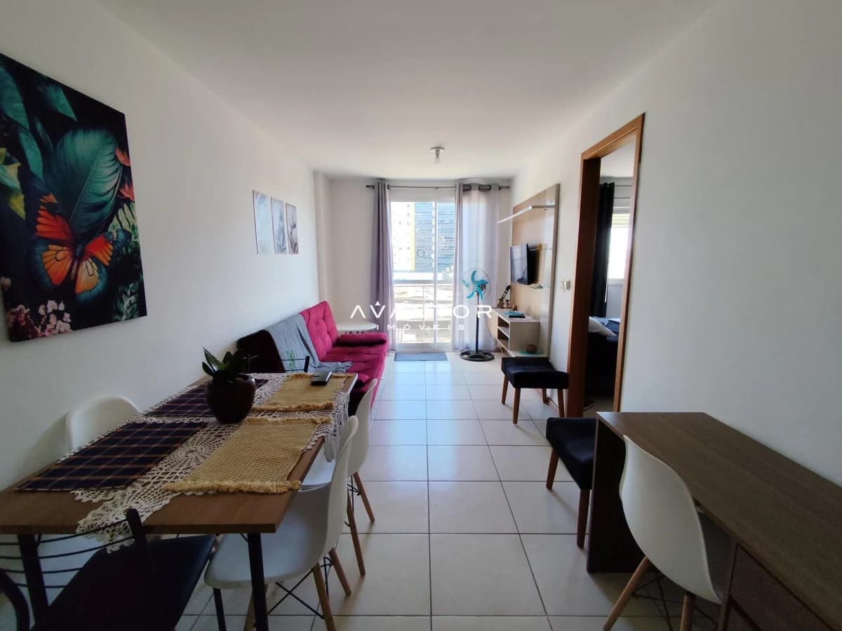 Sala de estar integrada à cozinha com sacada — Apartamento com 1 quarto para alugar em Nossa Senhora de Fátima, Santa Maria/RS