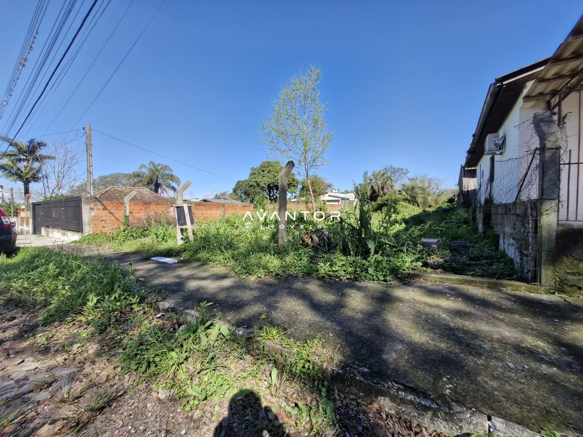 Terreno com construções e vegetação — Terreno à venda em Nossa Senhora do Perpétuo Socorro, Santa Maria/RS
