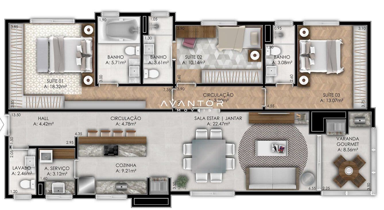 Apartamento com 3 quartos à venda no Residencial Saphiro, em Centro, Santa Maria/RS — foto 7 de 31