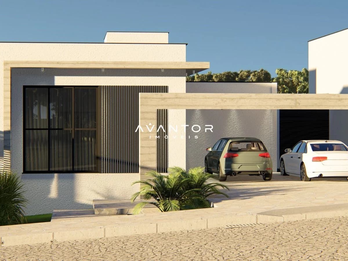 Fachada da casa com garagem — Casa com 3 quartos à venda em Diácono João Luiz Pozzobon, Santa Maria/RS