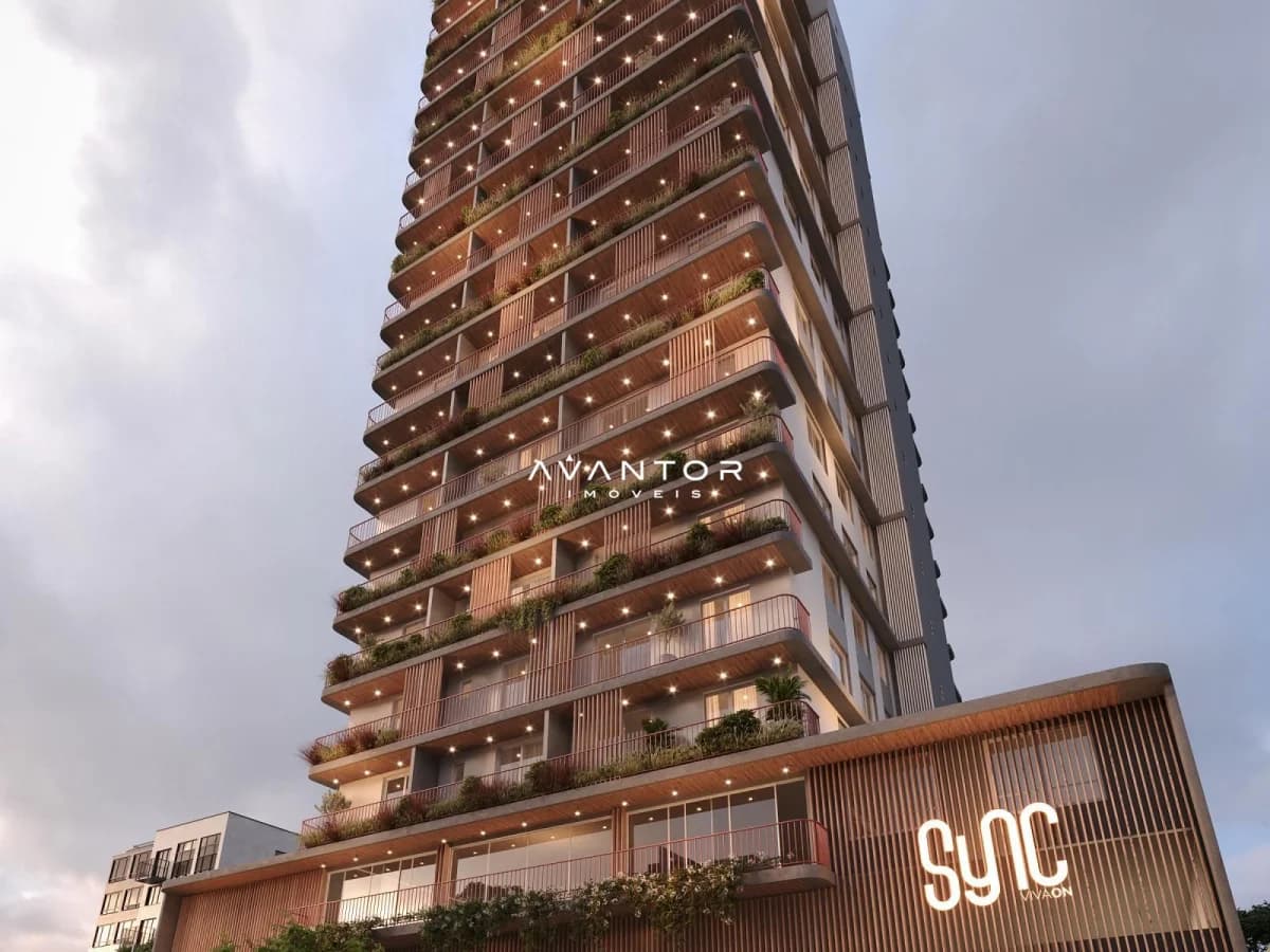 Fachada do edifício residencial com sacadas — Apartamento com 2 quartos à venda em Nossa Senhora de Fátima, Santa Maria/RS