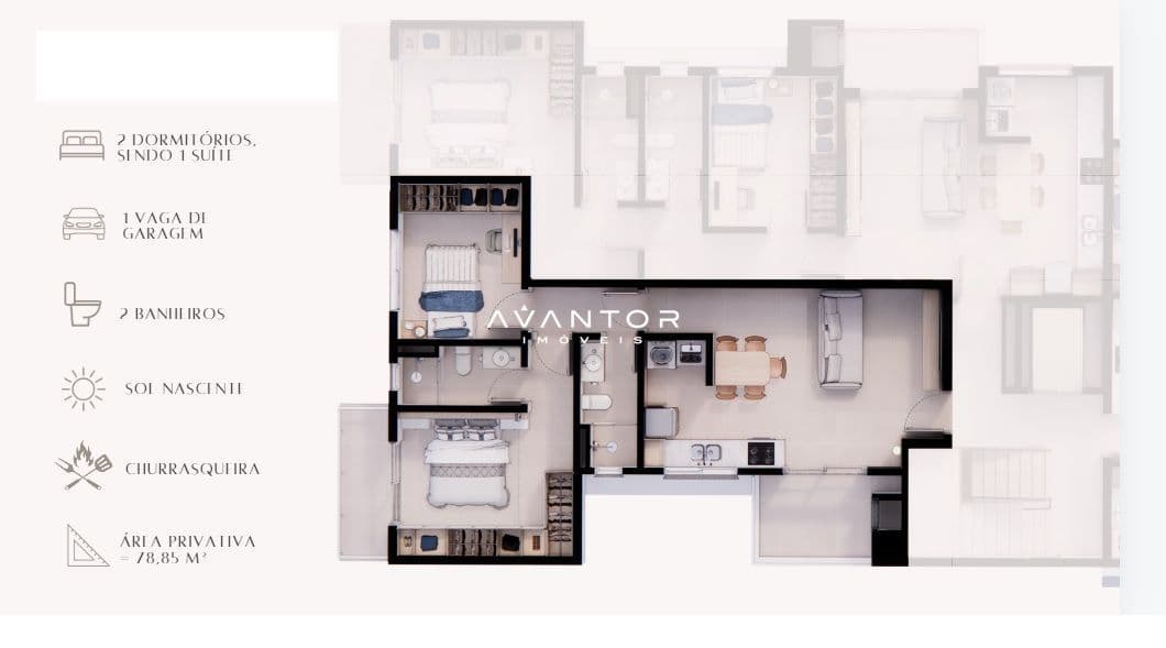 Apartamento com 2 quartos à venda no Residencial Vista do Bosque, em Nossa Senhora de Lourdes, Santa Maria/RS — foto 3 de 3