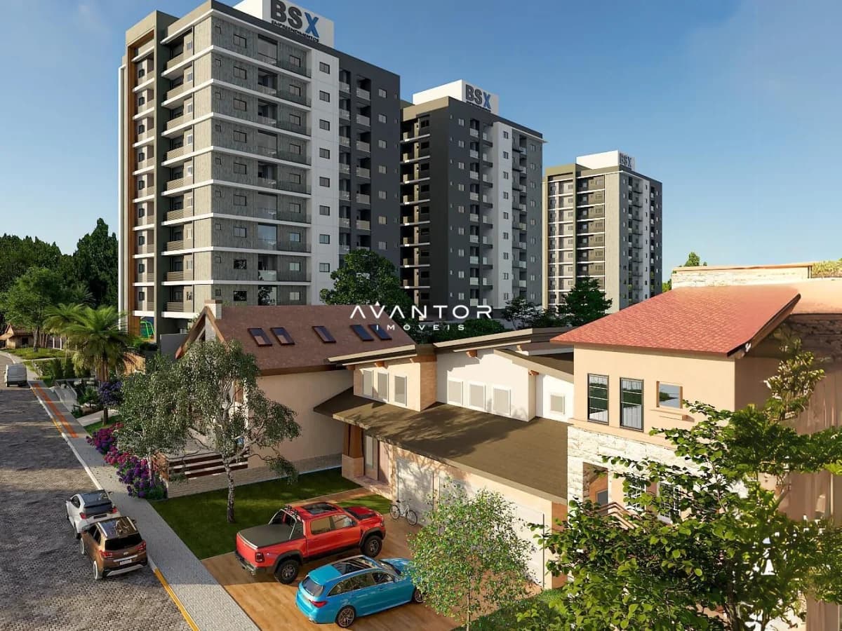 Fachada do empreendimento com prédios residenciais — Apartamento com 2 quartos à venda em Areias, Tijucas/SC