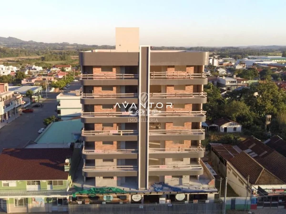 Fachada do prédio com vista aérea — Apartamento com 3 quartos à venda no Residencial América, em Centro, Agudo/RS