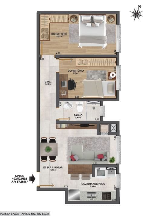Apartamento com 1 quarto à venda no Residencial São Carlos, em Centro, Santa Maria/RS — foto 10 de 12