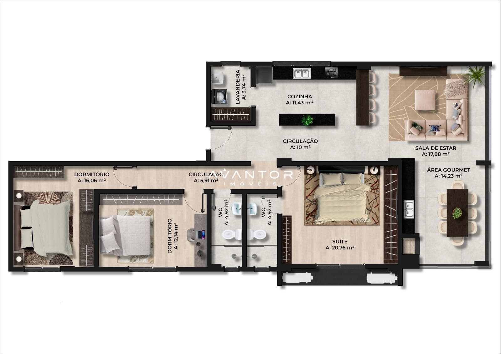Apartamento com 3 quartos à venda no Bella Vita, em Nossa Senhora de Fátima, Santa Maria/RS — foto 4 de 11