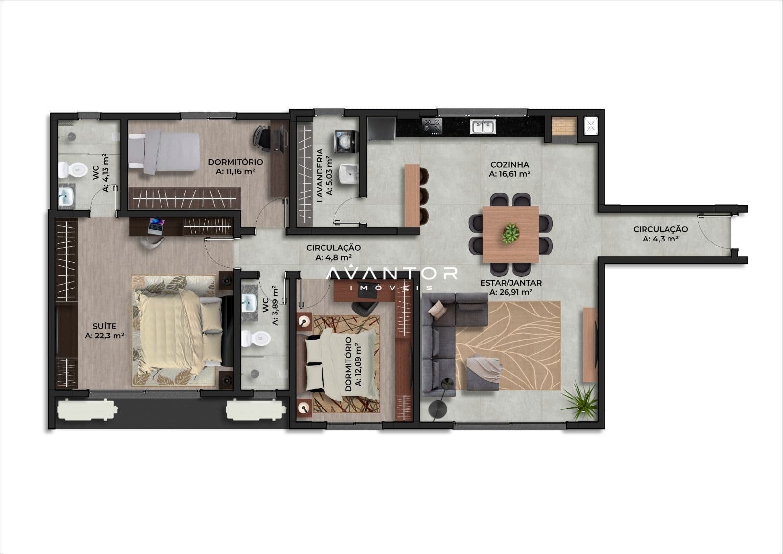 Apartamento com 3 quartos à venda no Bella Vita, em Nossa Senhora de Fátima, Santa Maria/RS — foto 5 de 11