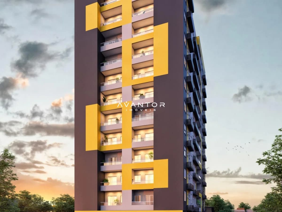 Fachada do prédio com sacadas — Apartamento com 2 quartos à venda em Nossa Senhora do Rosário, Santa Maria/RS