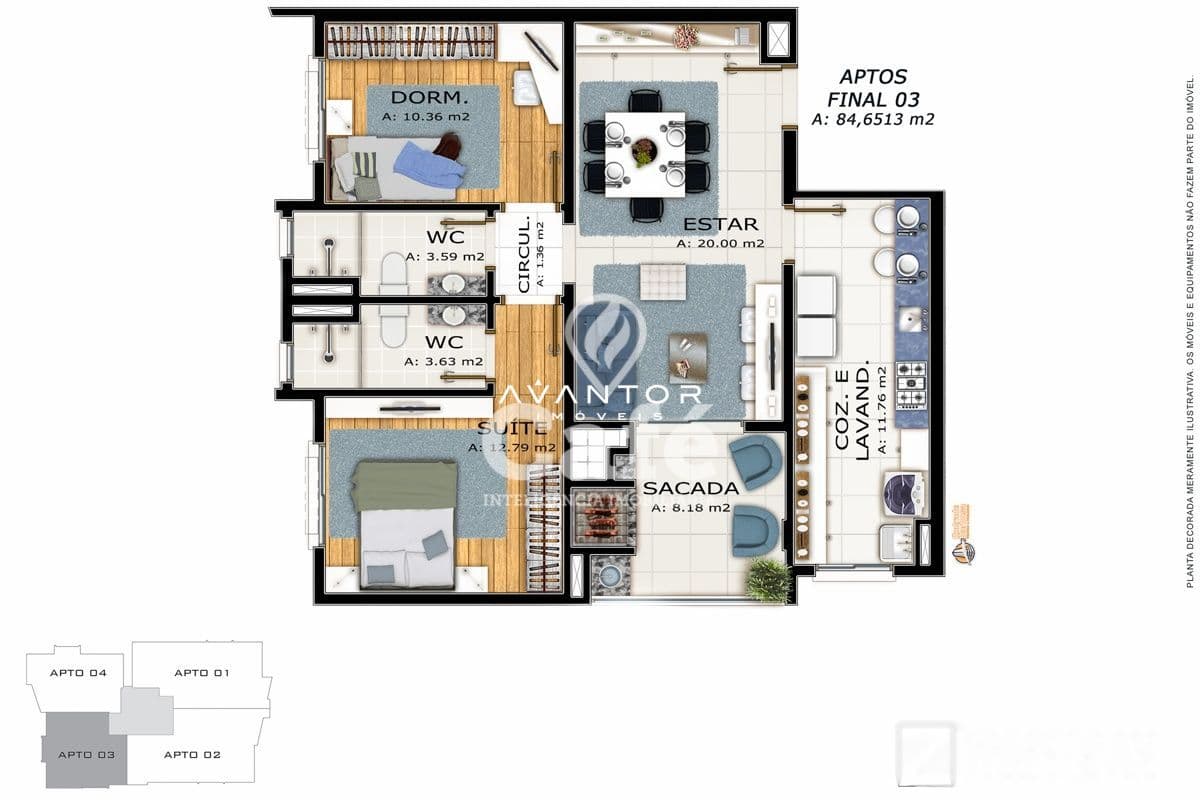 Apartamento com 3 quartos à venda no Edifício Valle Nevado, em Nossa Senhora de Lourdes, Santa Maria/RS — foto 11 de 11