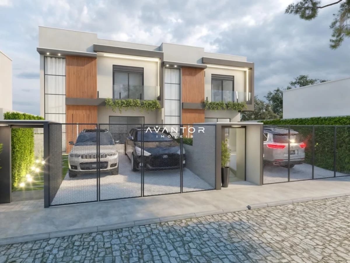 Fachada do prédio com garagem — Casa com 3 quartos à venda no Residencial Ouro Verde, em Pé de Plátano, Santa Maria/RS