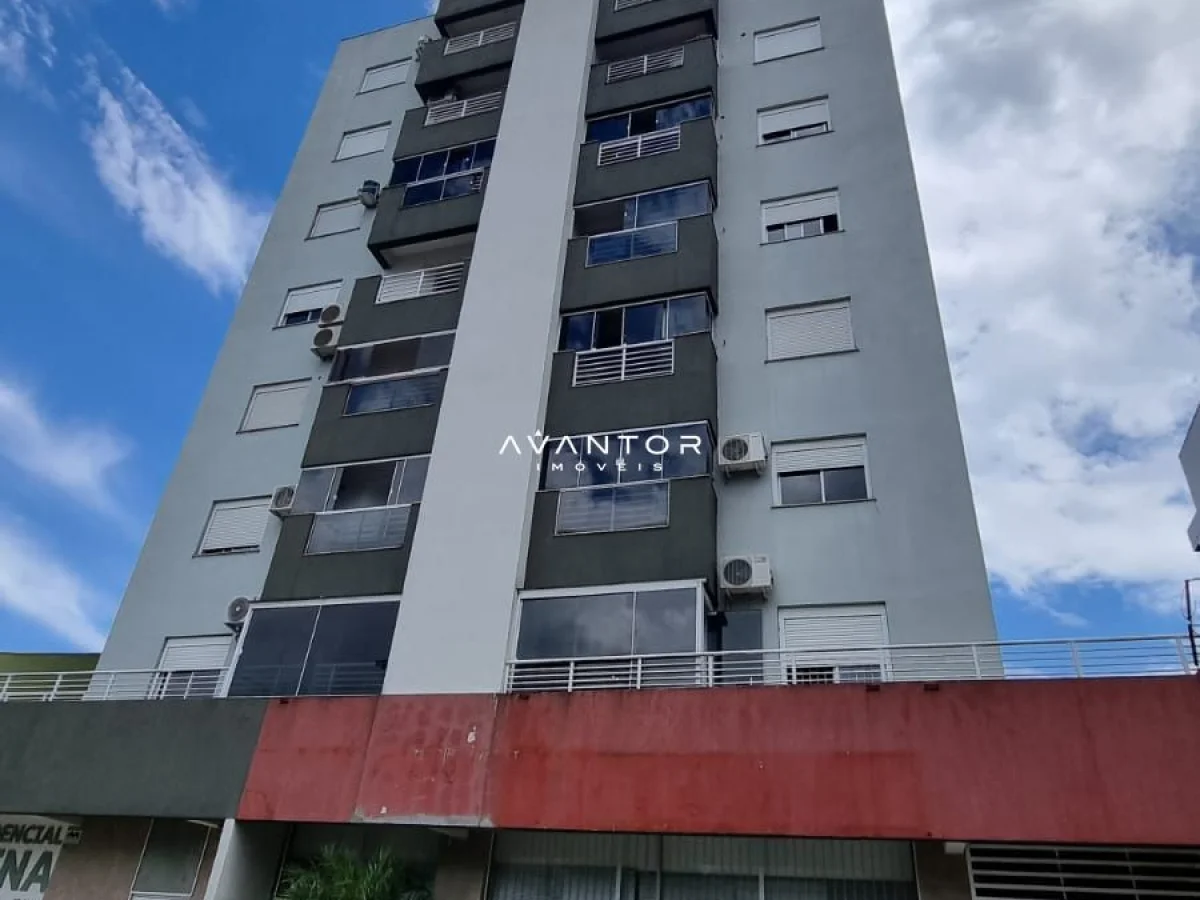 Fachada do prédio com sacadas — Apartamento com 1 quarto à venda no Residencial Viena, em Centro, Santa Maria/RS