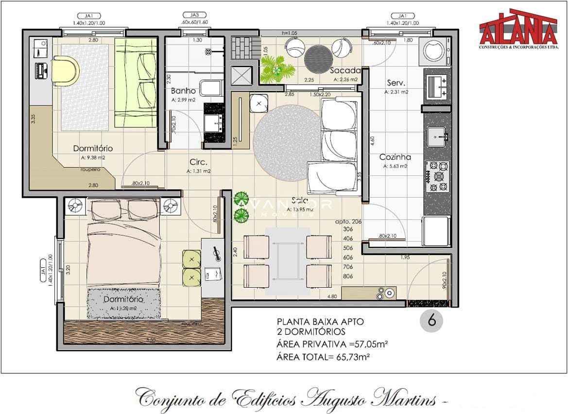 Apartamento com 2 quartos à venda no Edifício Bragança, em Uglione, Santa Maria/RS — foto 9 de 14