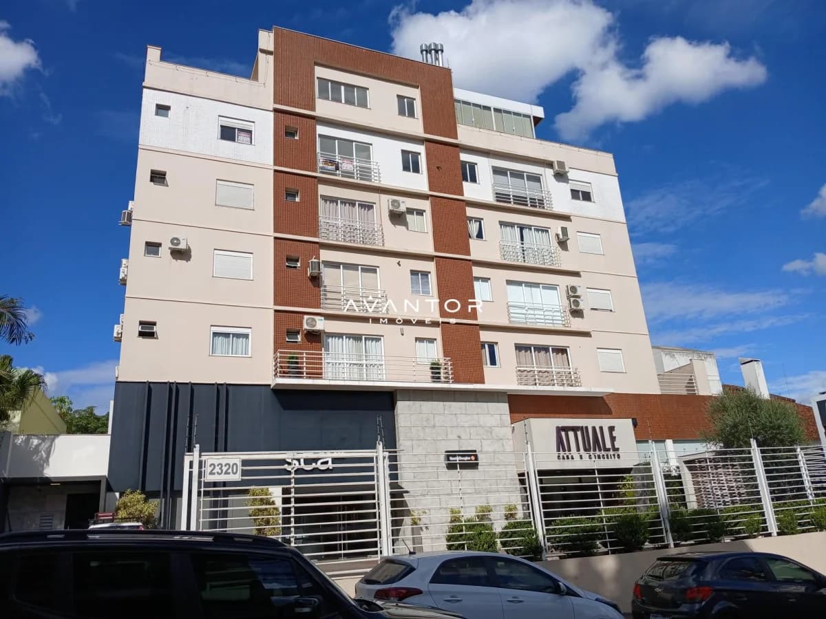 Fachada do prédio com sacadas — Cobertura com 2 quartos à venda no Residencial Laura, em Nonoai, Santa Maria/RS