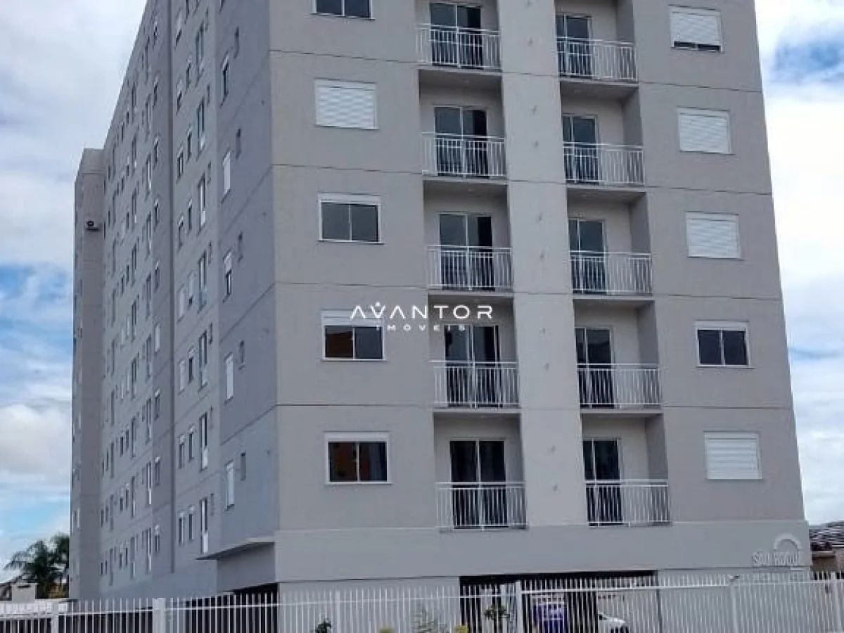 Fachada do prédio com sacadas — Apartamento com 2 quartos à venda no Residencial São Roque, em Camobi, Santa Maria/RS