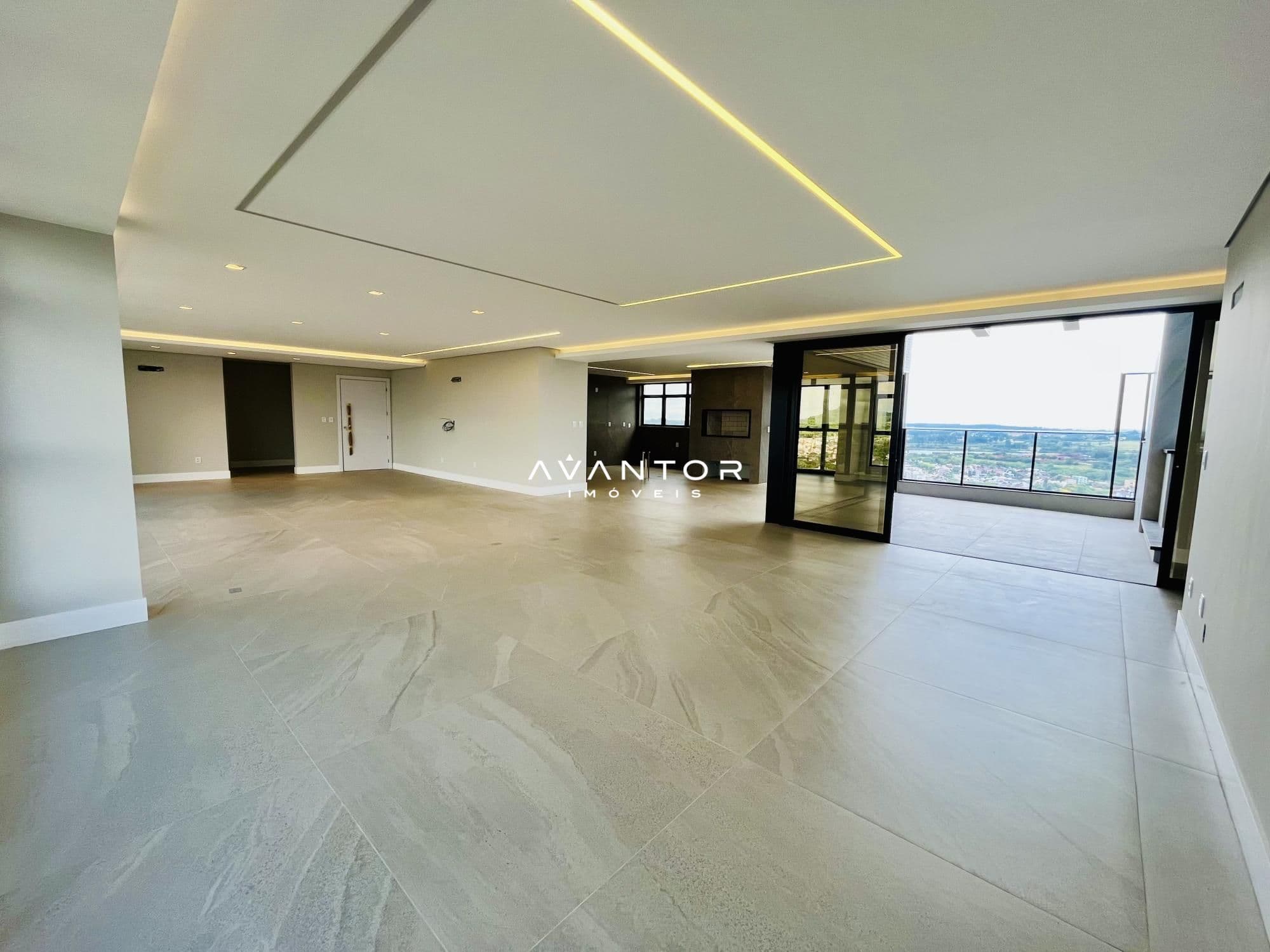 Sala de estar com vista para o mar — Cobertura com 5 quartos à venda em Nossa Senhora Medianeira, Santa Maria/RS