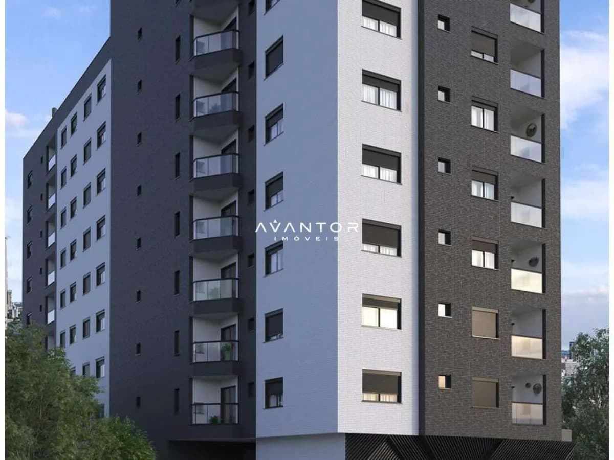 Fachada do prédio com sacadas — Apartamento com 1 quarto à venda no Residencial VIVANT, em Centro, Santa Maria/RS