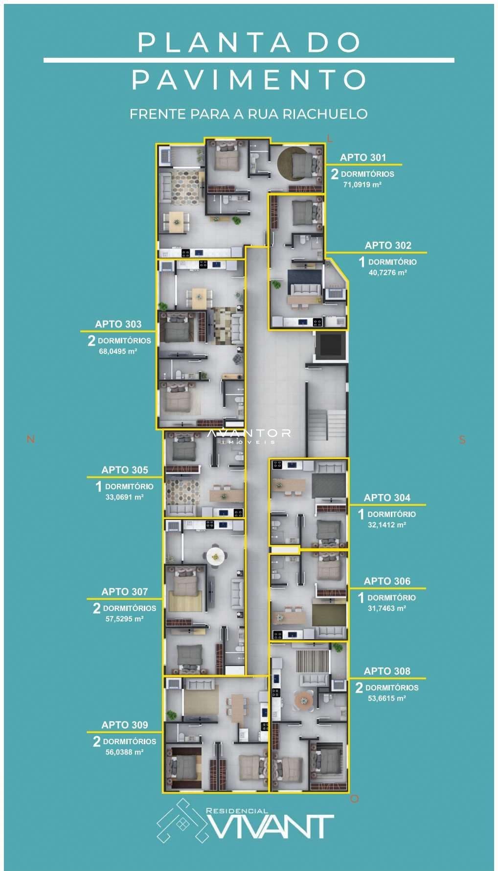 Apartamento com 1 quarto à venda no Residencial VIVANT, em Centro, Santa Maria/RS — foto 3 de 10