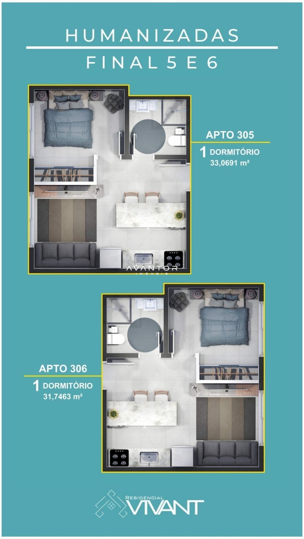 Apartamento com 1 quarto à venda no Residencial VIVANT, em Centro, Santa Maria/RS — foto 8 de 10