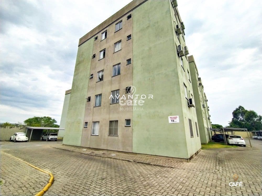 Fachada do prédio com garagem — Apartamento com 2 quartos à venda no Residencial Oliveiras, em Passo D'Areia, Santa Maria/RS