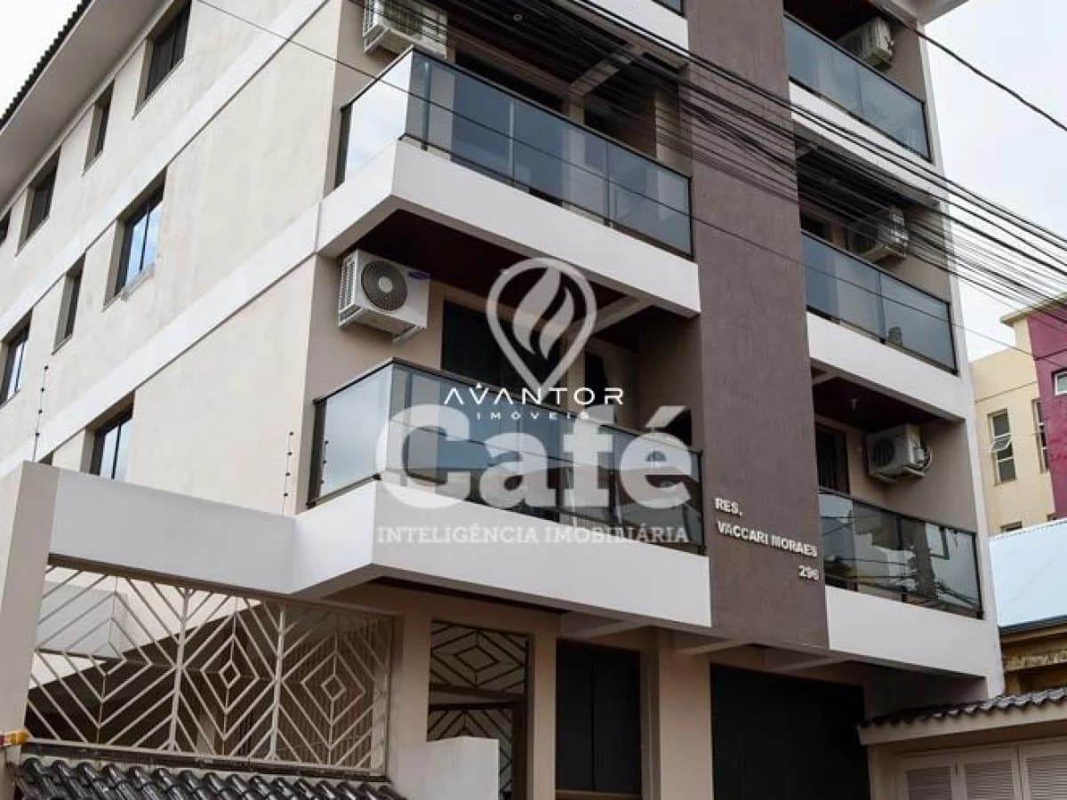 Fachada do prédio com sacadas — Studio com 1 quarto à venda em Nossa Senhora do Rosário, Santa Maria/RS